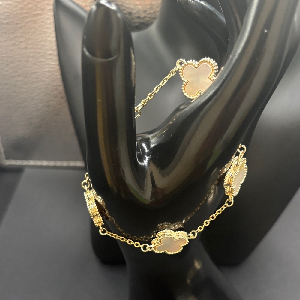 Sterling Silver Bracelet Mother Of Pearl Black Or Just Gold